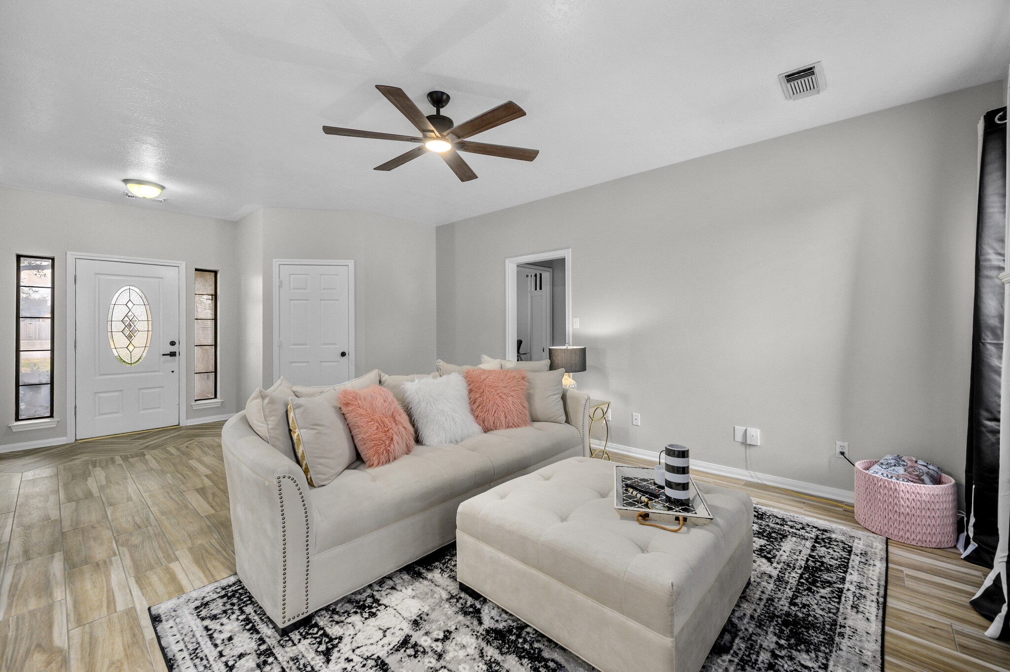12302 Fisher Drive Mont Belvieu, TX 77523 - Photo 7 of 23 a living room with furniture and wooden floor