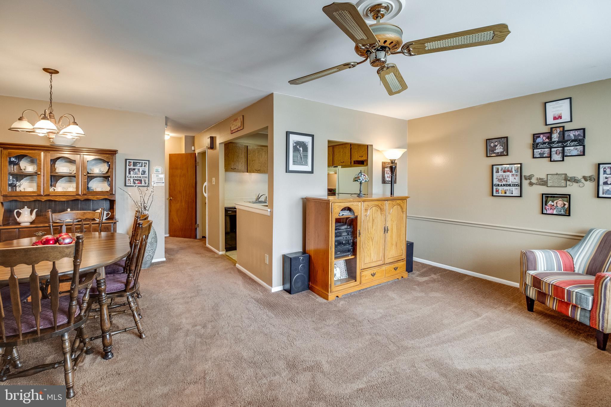 3532 Oakhill Road Philadelphia, PA 19154 - Photo 6 of 32 Living Room with Ceiling Fan,Newer Carpet & Paint
