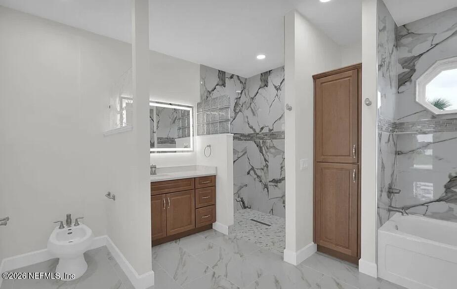 159 Mays Cove Road East Palatka, FL 32131 - Photo 14 of 49 a bathroom with a double vanity sink toilet and shower