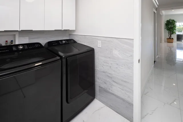 a close view of a utility and utility room