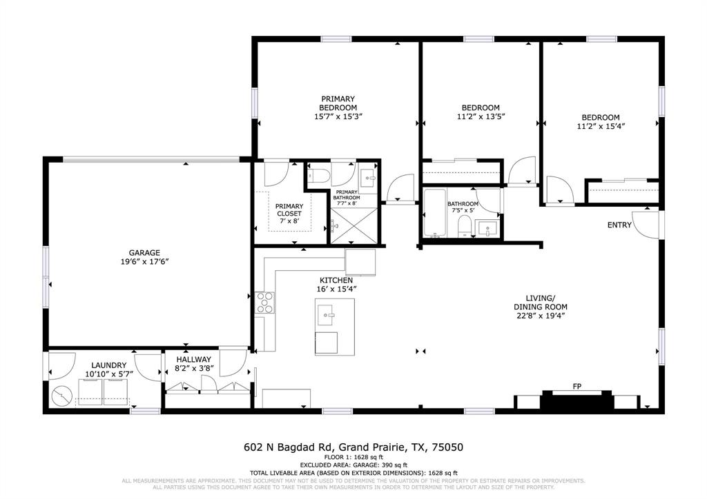 602 North Bagdad Road Grand Prairie, TX 75050 - Photo 39 of 39 a picture of a floor plan