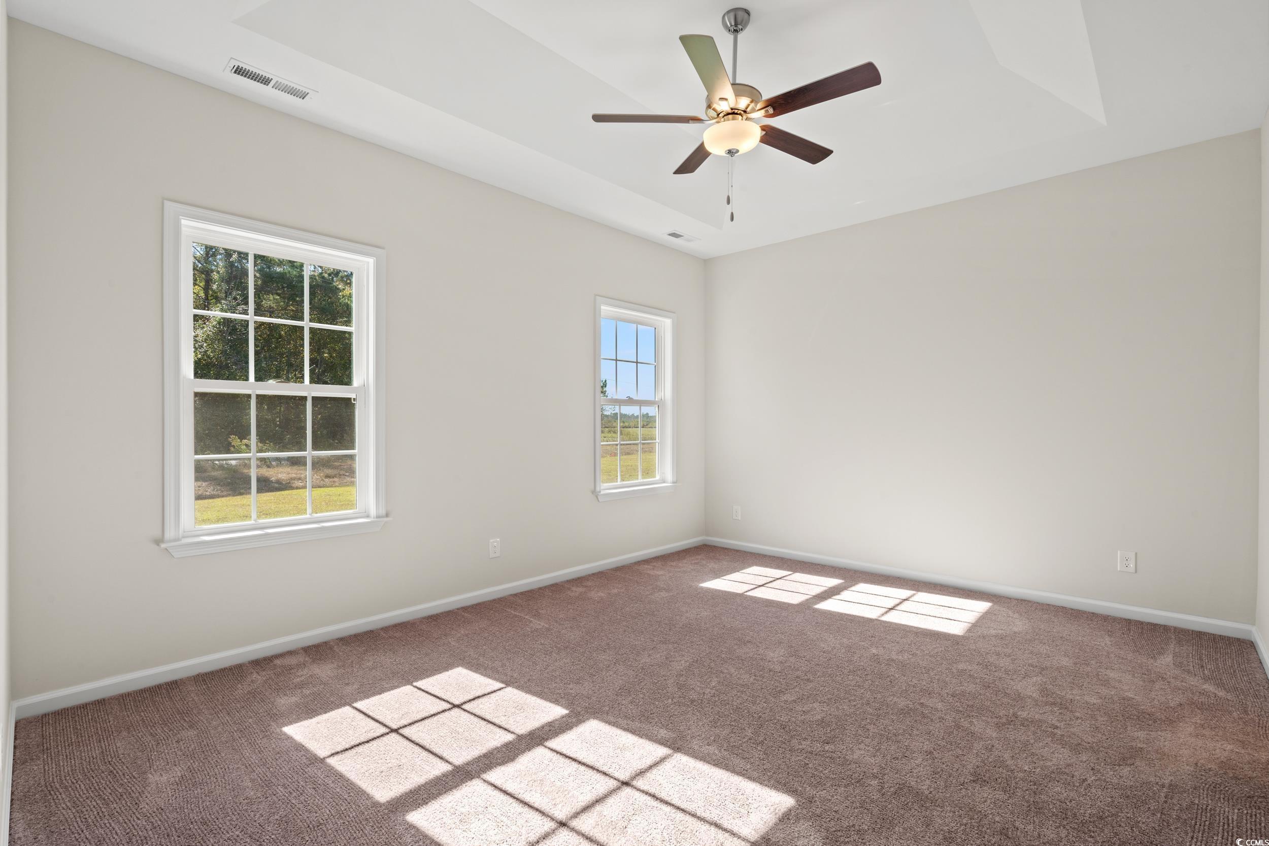 247 Stillbrook Drive Longs, SC 29568 - Photo 11 of 36 Carpeted empty room featuring a raised ceiling and ceiling fan