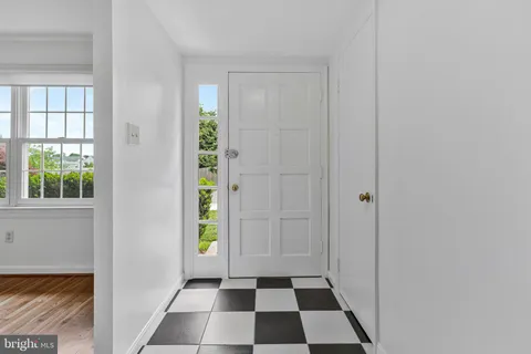 a view of an entryway with a window