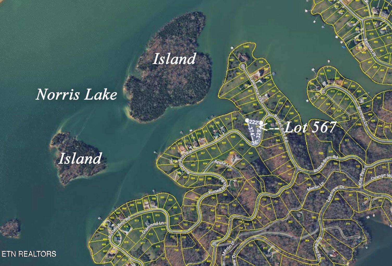 Lot 567 Russell Brothers Road Sharps Chapel, TN 37866 - Photo 4 of 11 aerial of lot