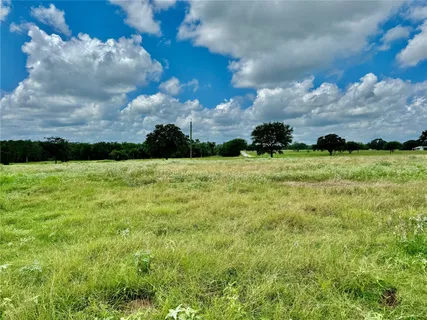 a view of a big yard with lots of green space