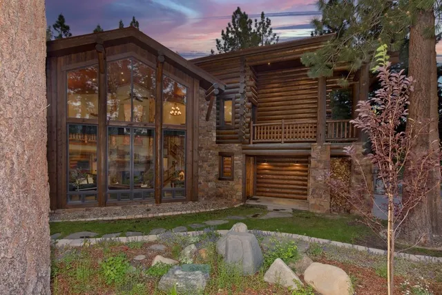 a view of a hallway with wooden shelves