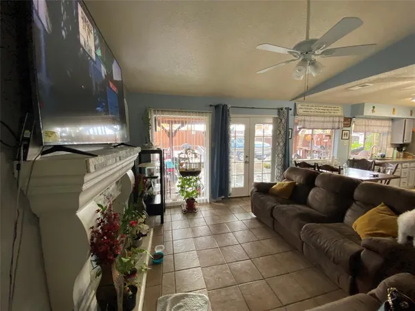 a living room with furniture