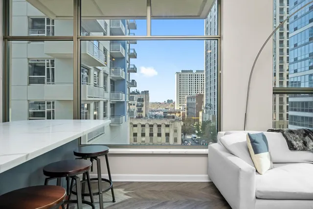 a living room with furniture