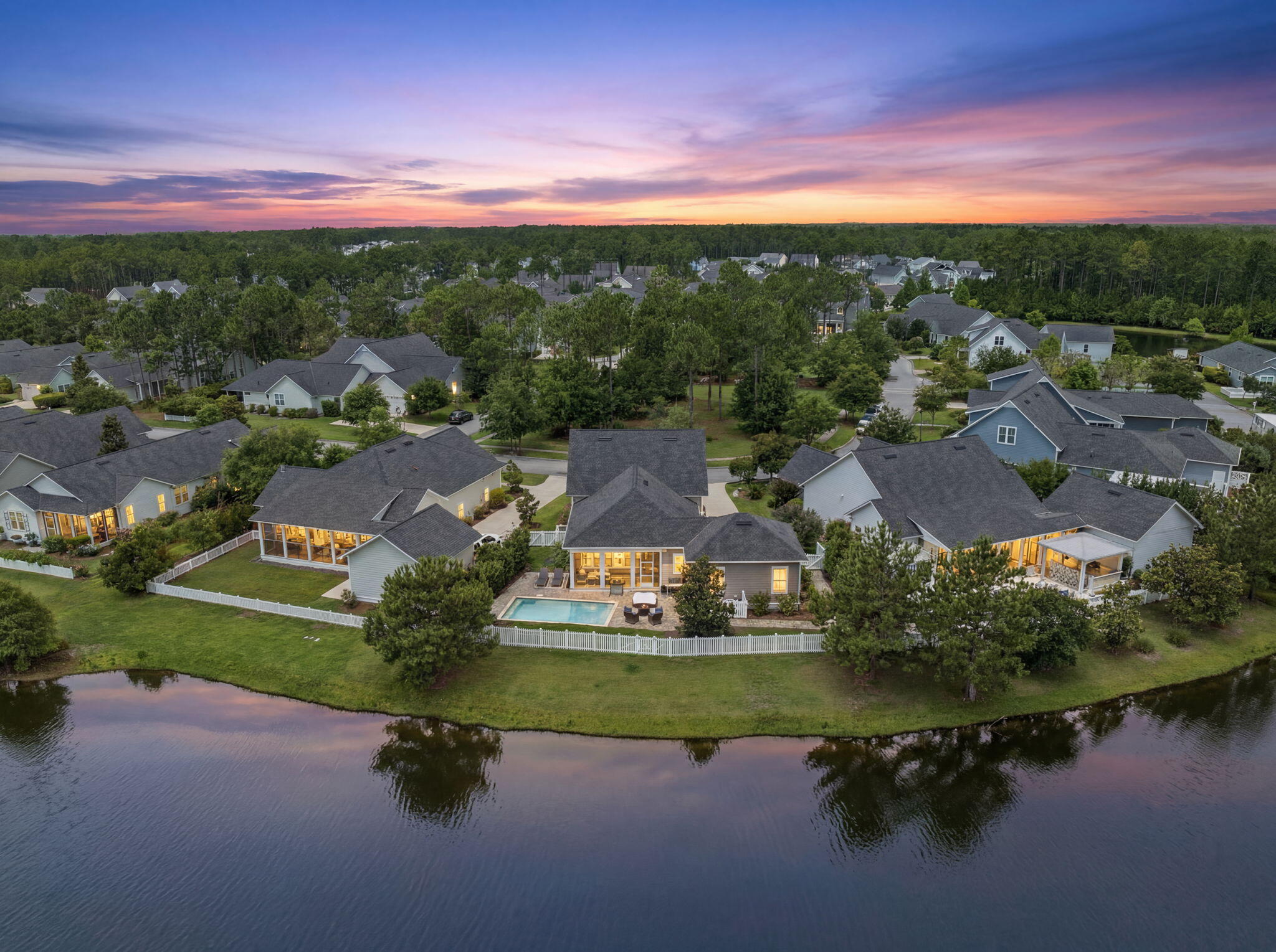 229 Sandchase Circle Inlet Beach, FL 32461 - Photo 70 of 107 Aerial - Twilight