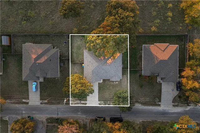 an aerial view of multiple house