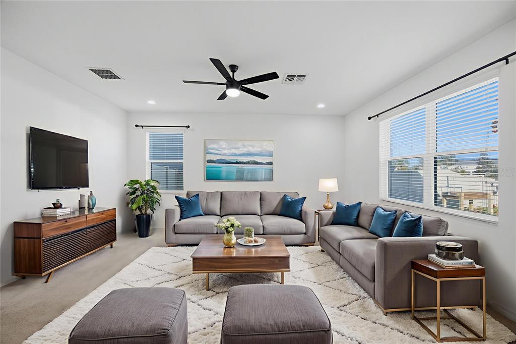 19656 Long Lake Ranch Boulevard Lutz, FL 33558 - Photo 5 of 44 a living room with furniture and a flat screen tv