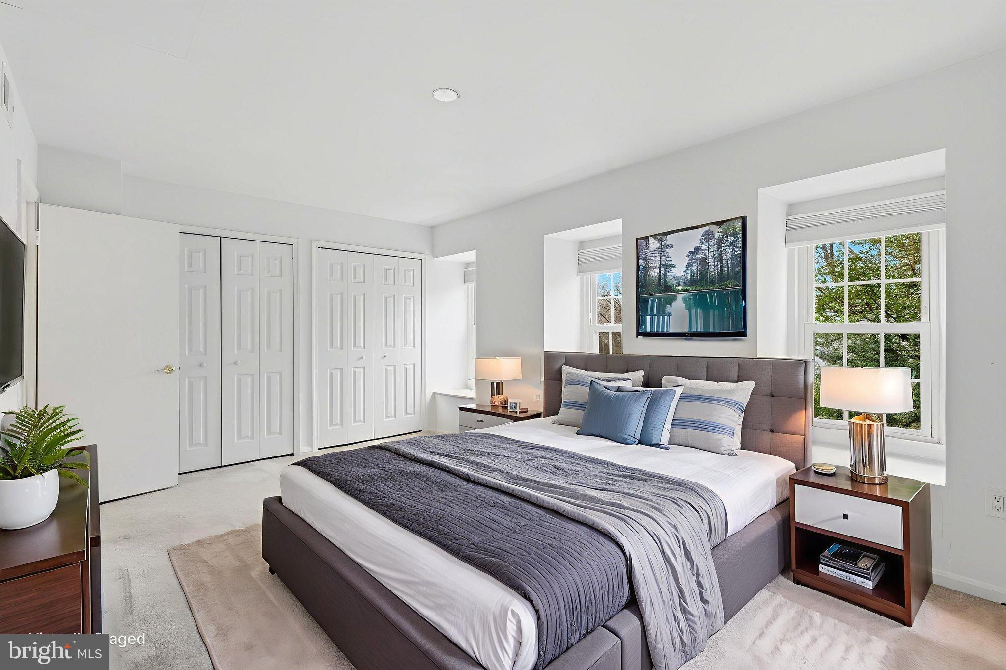 11072 Berrypick Lane Columbia, MD 21044 - Photo 27 of 35 a bedroom with a large bed and a potted plant
