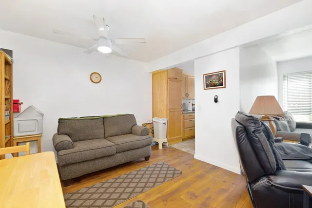 a living room with furniture and a couch
