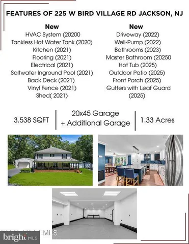 $969,000 | 225 West Bird Village Road, Jackson, NJ 08527