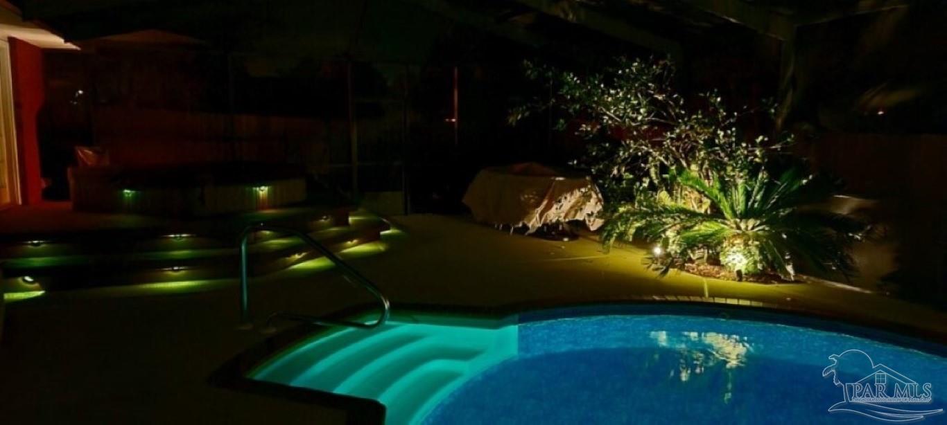 1258 Tate Road Cantonment, FL 32533 - Photo 31 of 35 Pool with great lighting for a night swim
