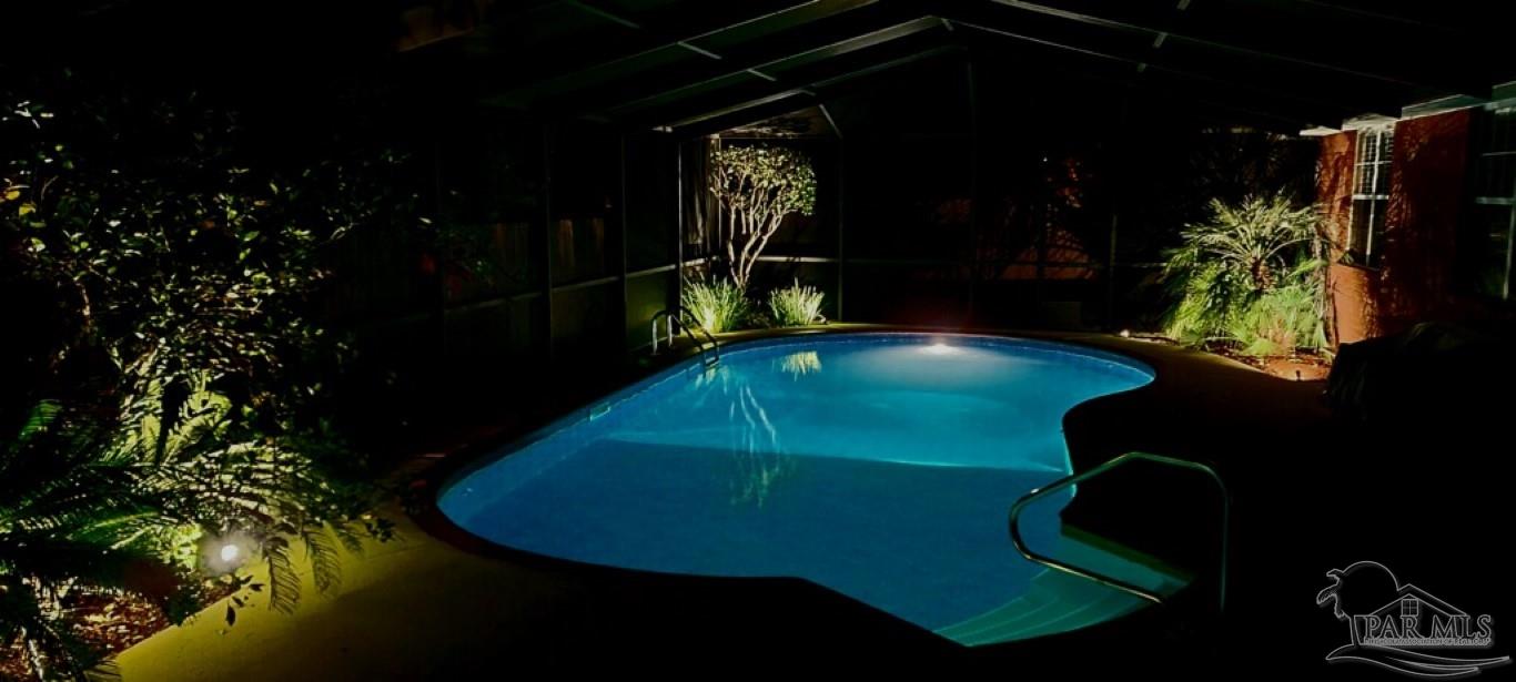 1258 Tate Road Cantonment, FL 32533 - Photo 32 of 35 Pool with great lighting for a night swim