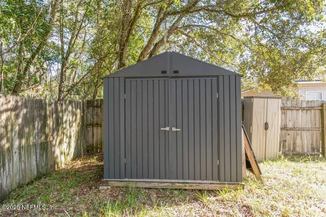 a backyard of a house