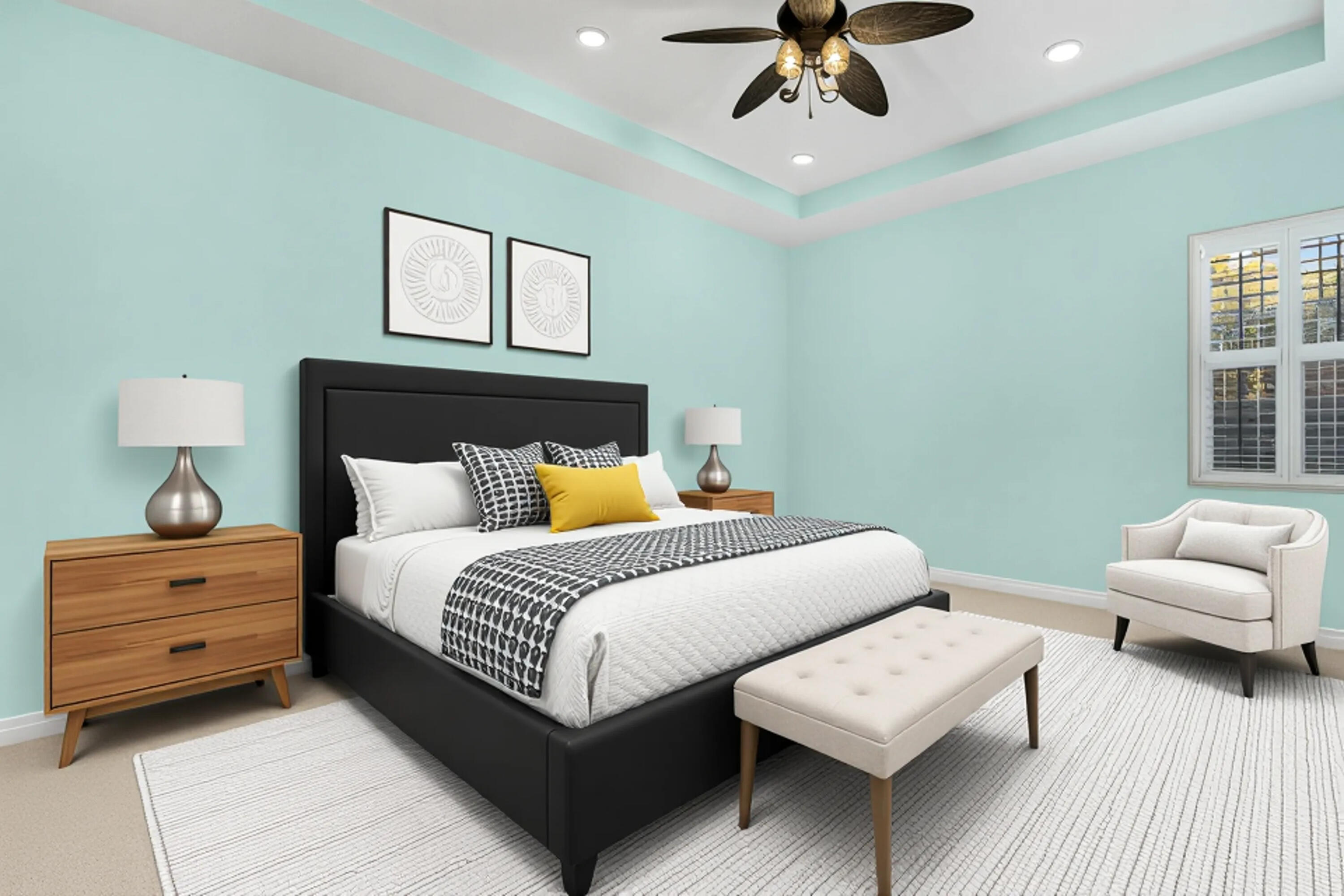 104 Via Azurra Jupiter, FL 33458 - Photo 36 of 41 a bedroom with a bed and a couch