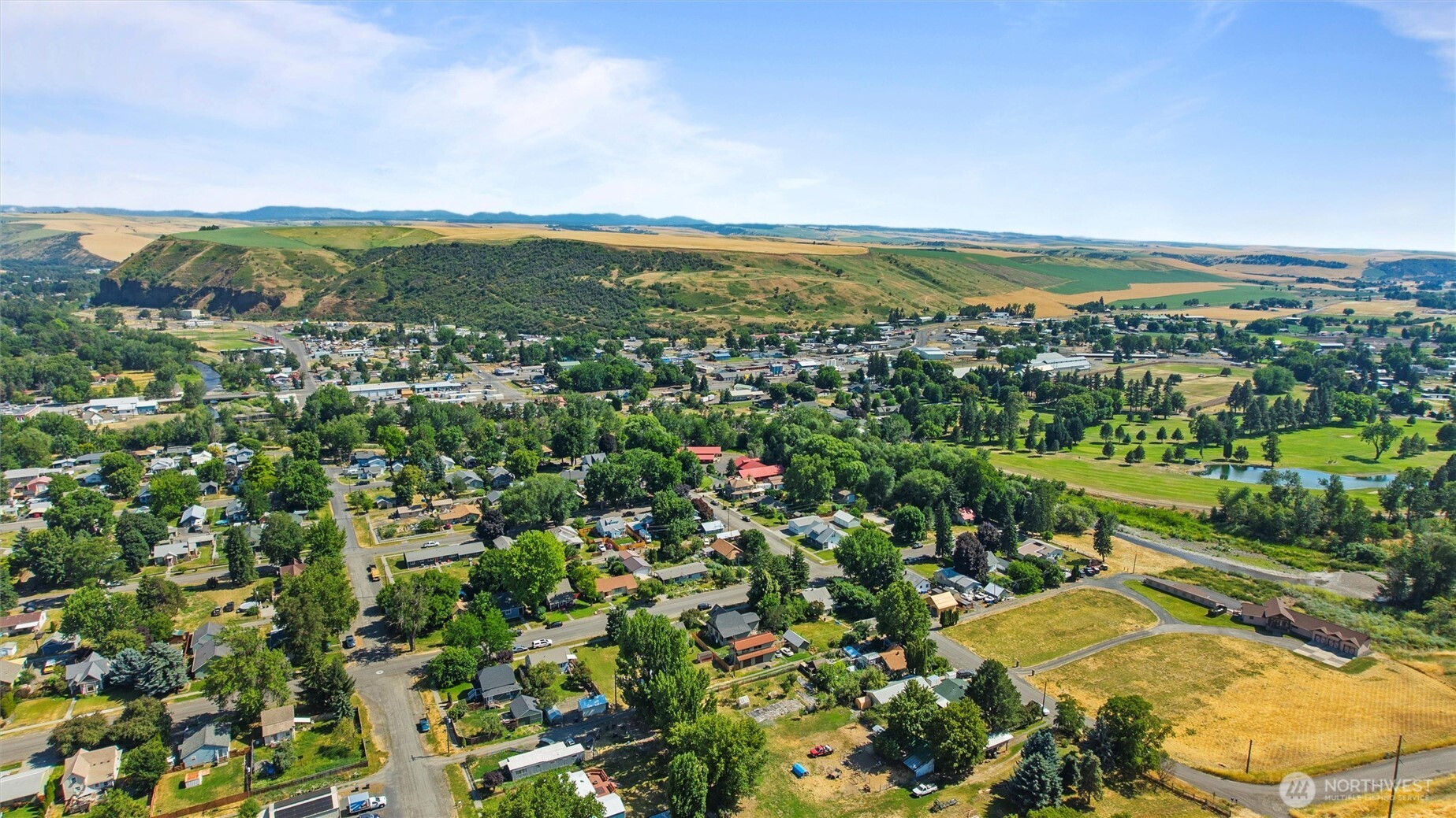0 West Whitman Avenue Dayton, WA 99328 - Photo 6 of 7 an aerial view of residential houses with outdoor space and trees