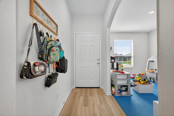 a view of a livingroom with toys and toys
