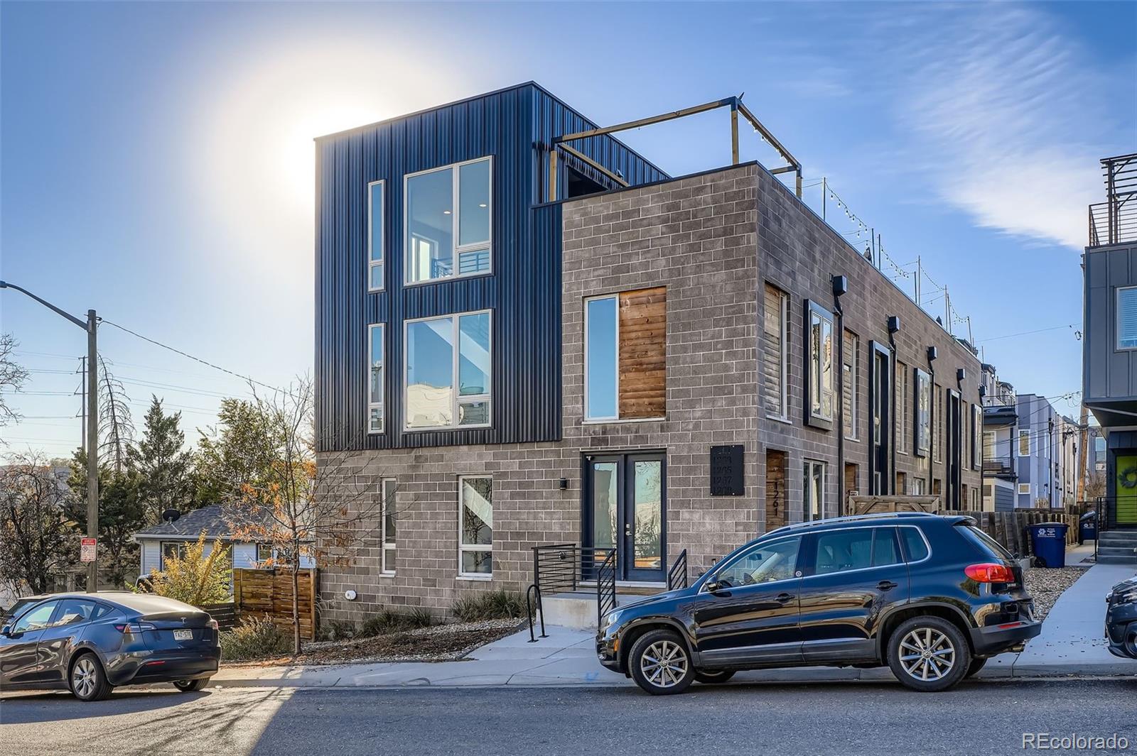 a car parked in front of a house