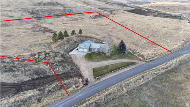 9029 North Treasureton Road Preston, ID 83263 - Photo 30 of 31 Aerial view of sparsely populated area with property parcel outlined
