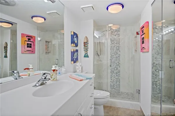 a bathroom with a shower