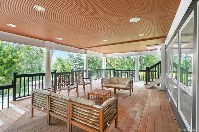 a view of outdoor space with seating space