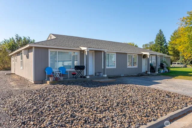 a view of a house with a patio