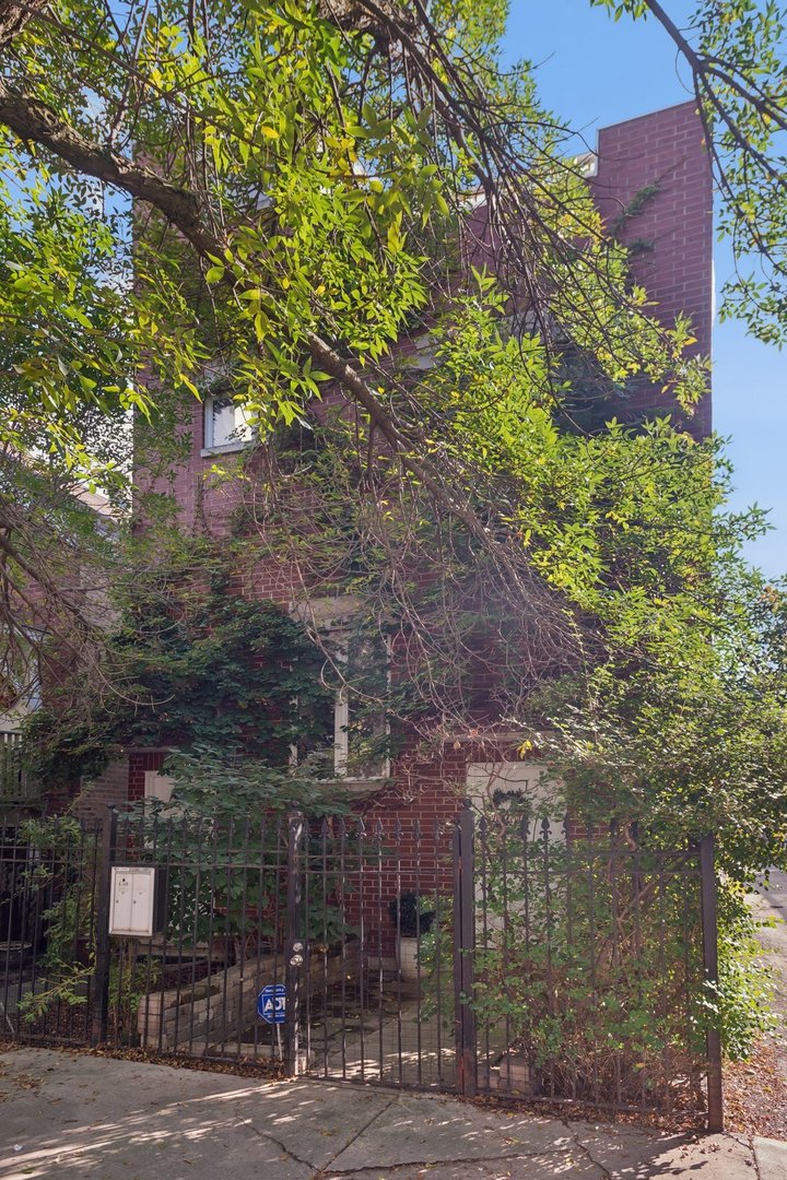 a outdoor view of a building with a tree