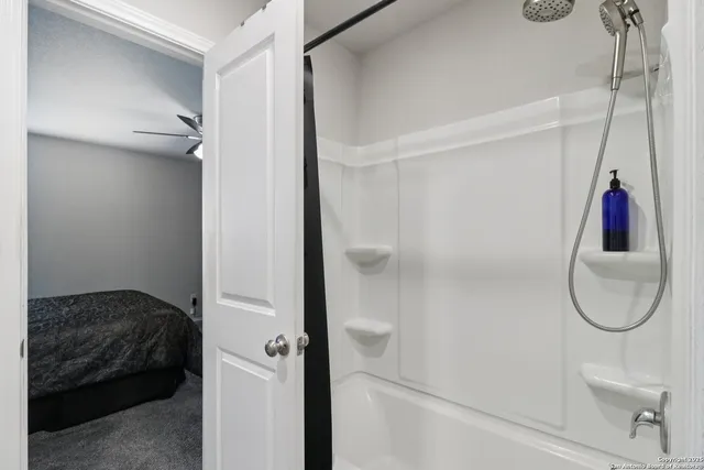 a bathroom with a shower