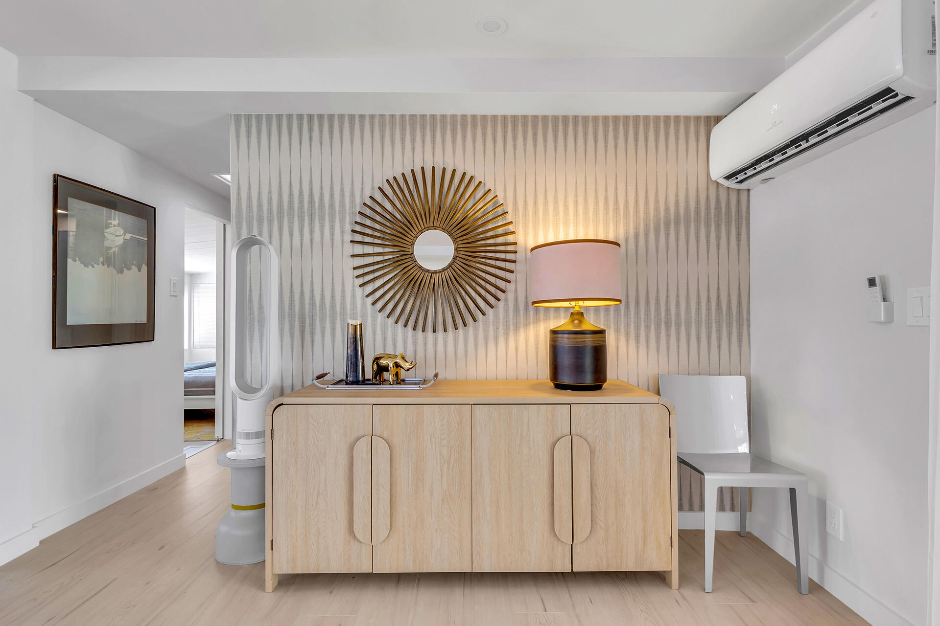 69 Nile Street Palm Springs, CA 92264 - Photo 37 of 68 a bedroom with a bed and a table in it