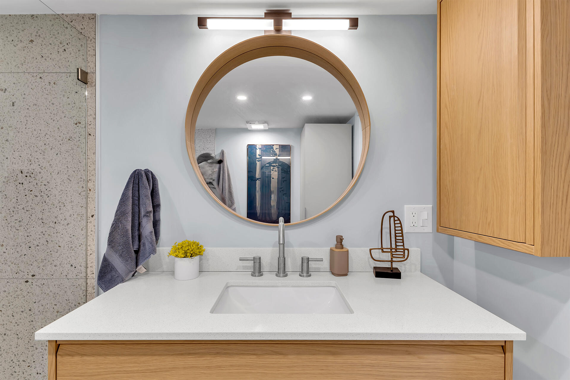 69 Nile Street Palm Springs, CA 92264 - Photo 52 of 68 a bathroom with a sink and a mirror
