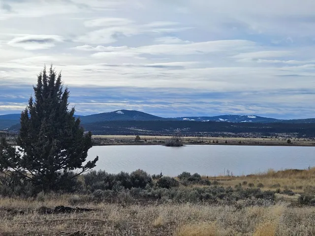 a view of a lake and mountain