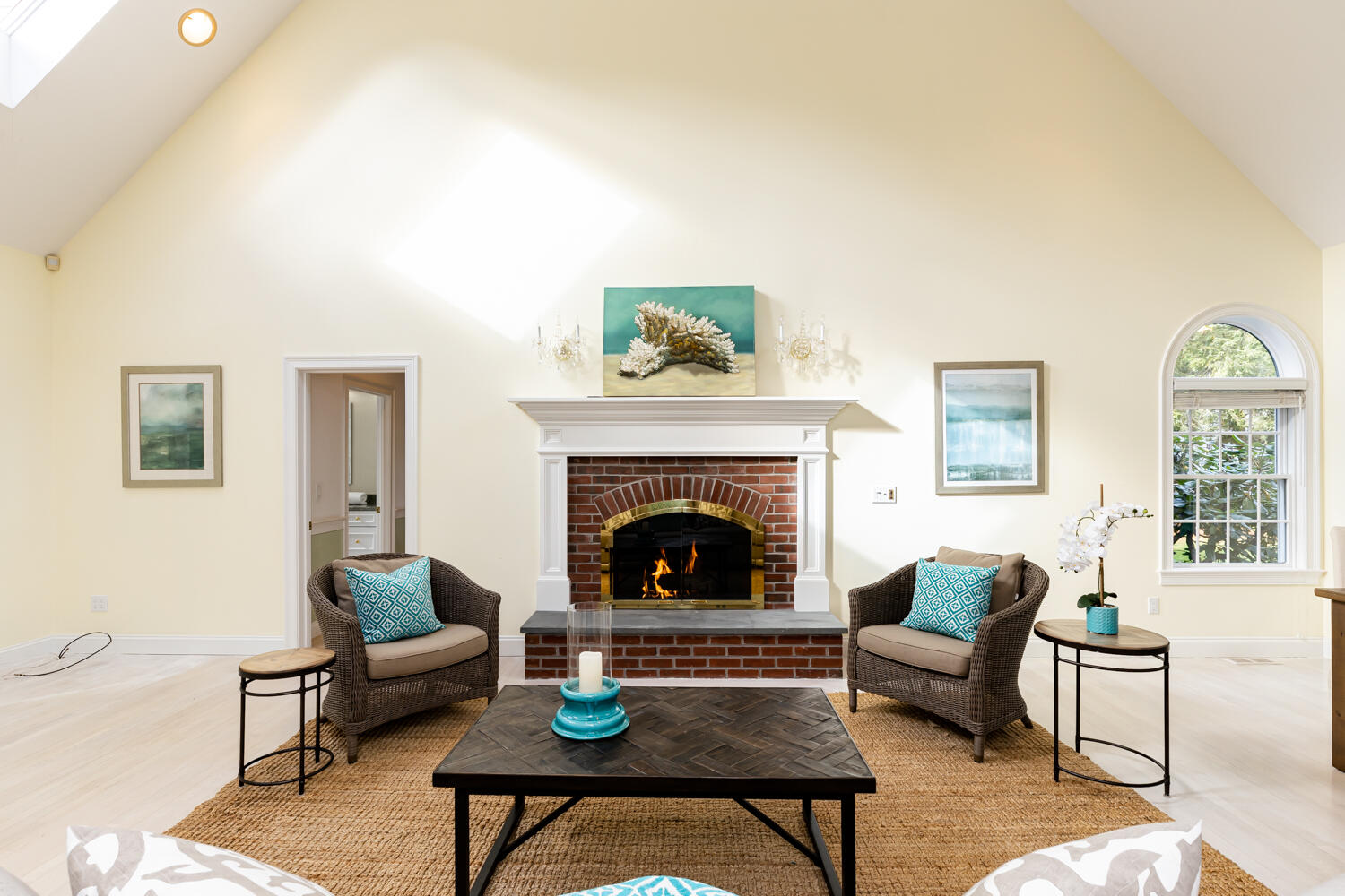 47 Farm Valley Road Osterville, MA 02655 - Photo 16 of 57 a living room with furniture and a fireplace