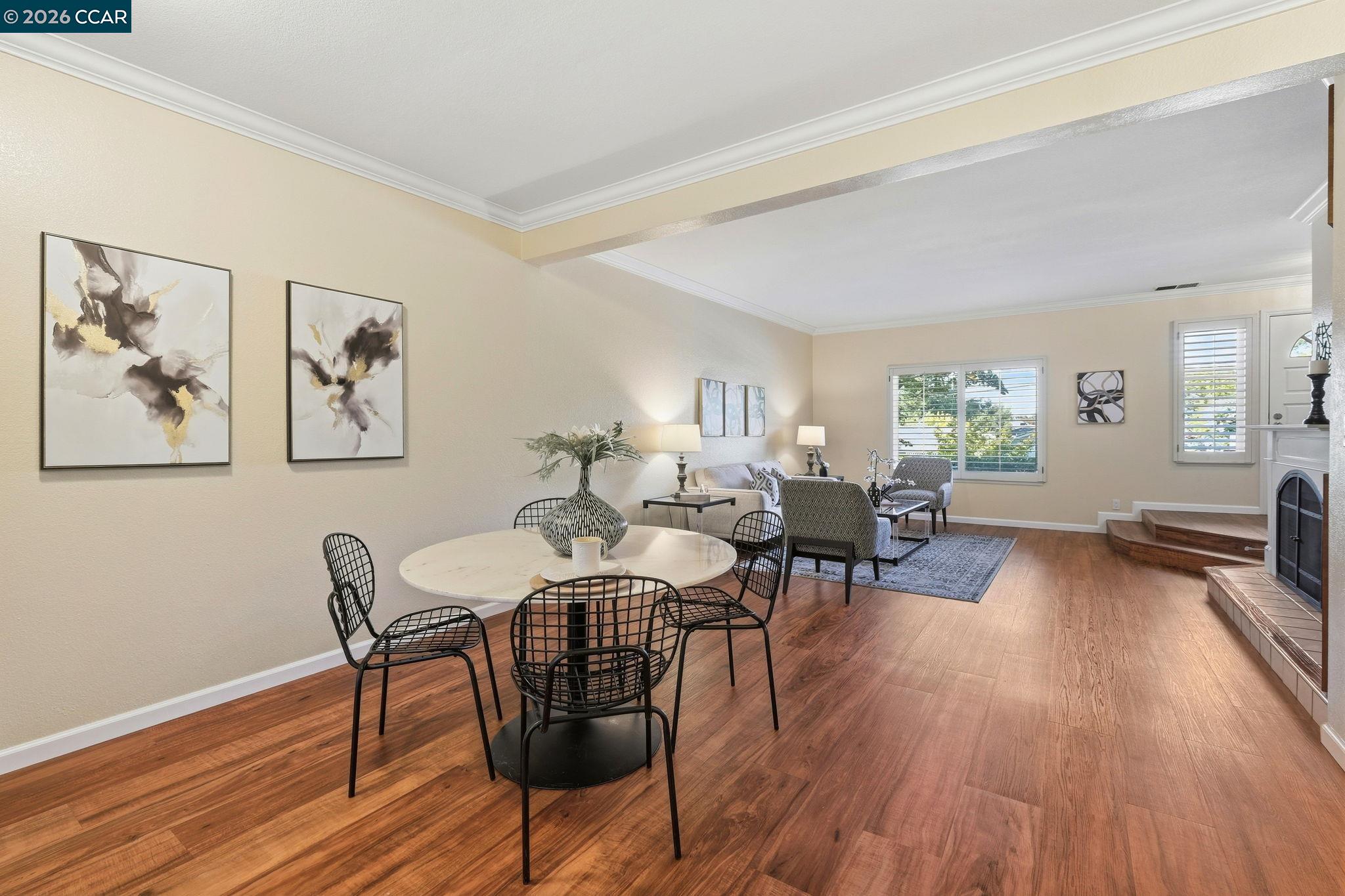 1707 Geary Road Walnut Creek, CA 94597 - Photo 14 of 43 a view of a dining room with furniture window and wooden floor