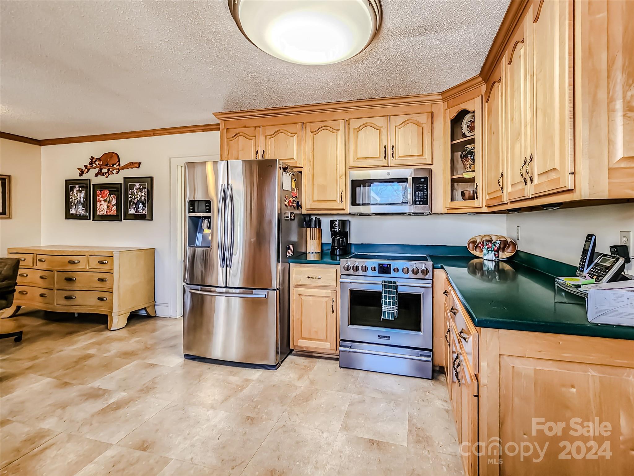535 North Washington Street Rutherfordton, NC 28139 - Photo 19 of 48 a kitchen with stainless steel appliances granite countertop a refrigerator a stove and a sink