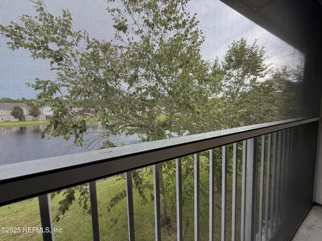 a view of a balcony with outdoor space