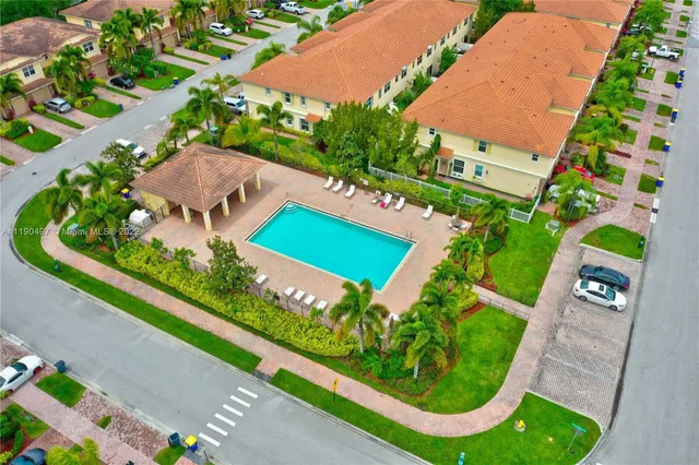 an aerial view of a house