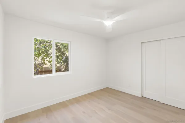 an empty room with a window