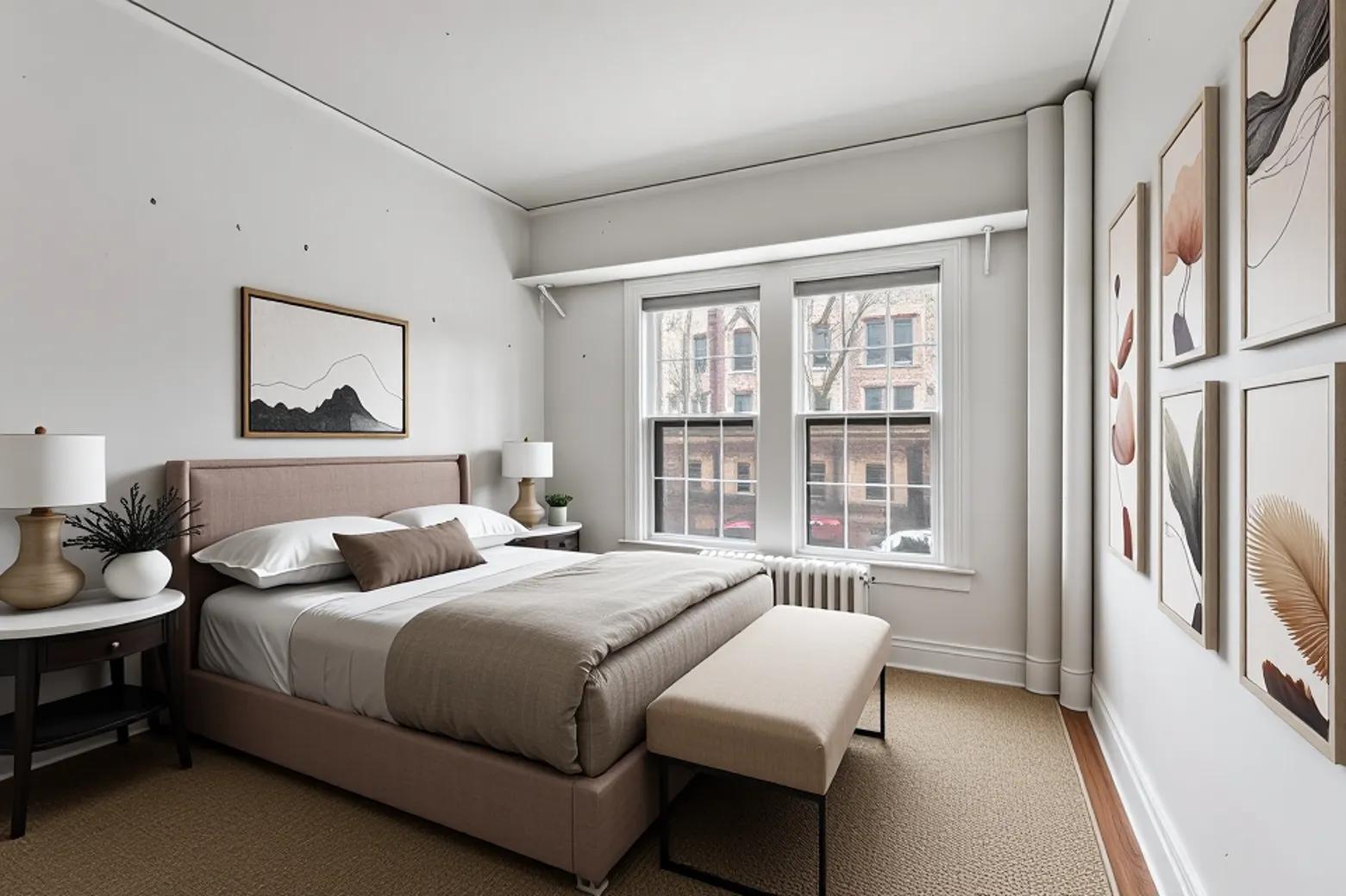 307 North Prairie Street, Unit 3 Champaign, IL 61820 - Photo 6 of 34 a bedroom with a bed and a large window