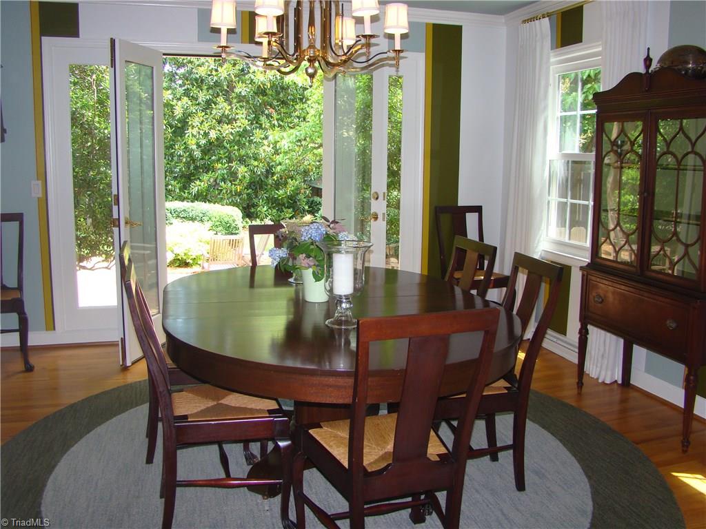 3614 Pinetop Road Greensboro, NC 27410 - Photo 9 of 30 Enjoy the feel of al fresco dining when you open the dining room's French doors! Access this room from either the LR or the kitchen.