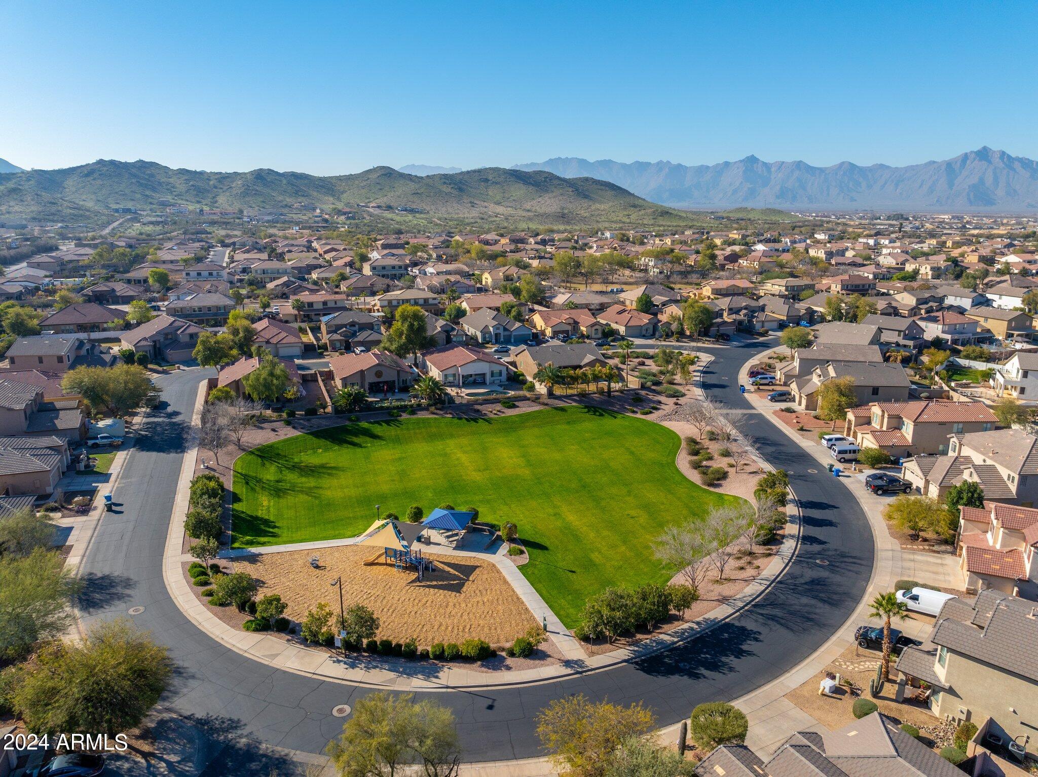 4427 West Summerside Road Laveen, AZ 85339 - Photo 53 of 72 an aerial view of a residential houses with outdoor space swimming pool and mountain view