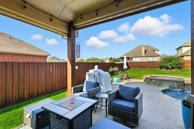 a view of a outdoor space with seating area