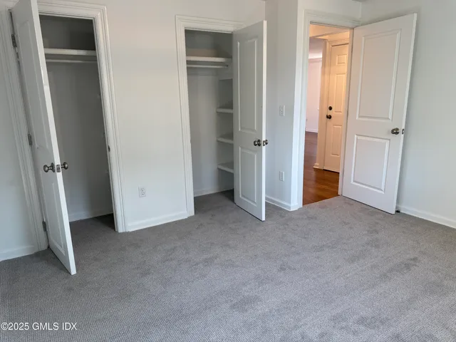 an empty room with closet