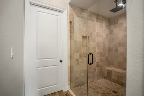 a bathroom with a shower