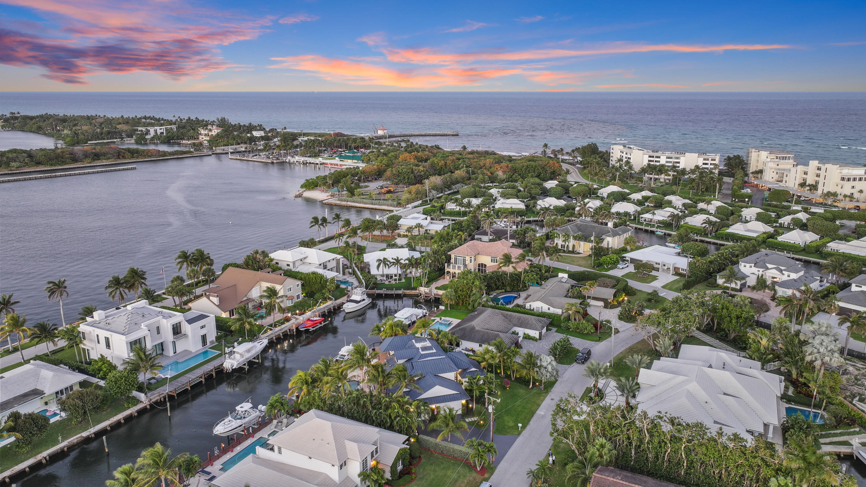 125 Marlin Drive Ocean Ridge, FL 33435 - Photo 82 of 122 an aerial view of a city with lots of residential buildings
