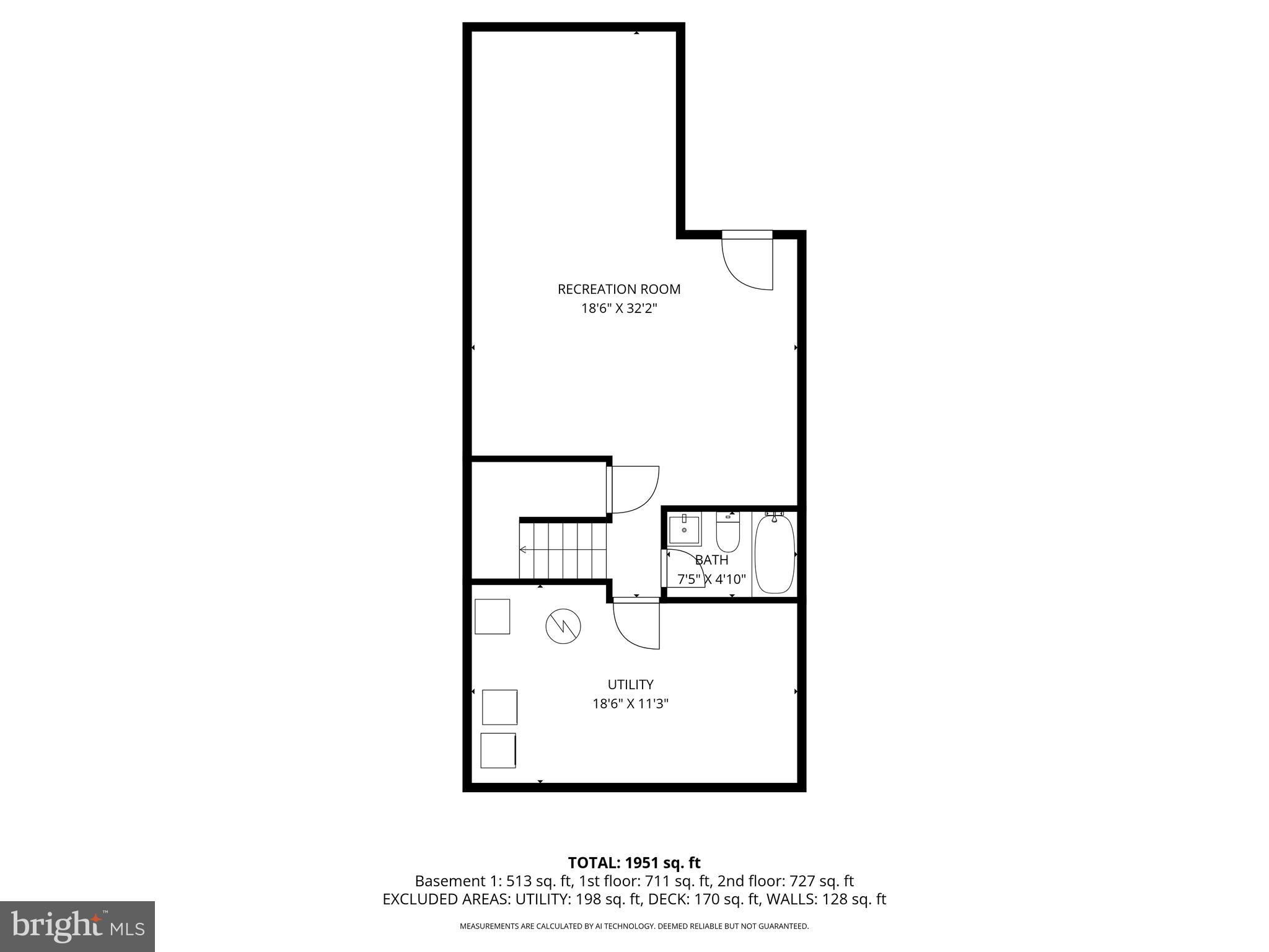 725 Shallow Ridge Court Abingdon, MD 21009 - Photo 40 of 43 Basement Floor Plan
