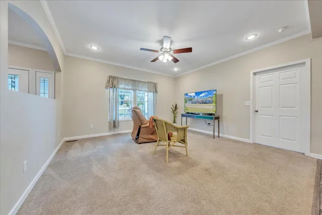 a view of an empty room and window