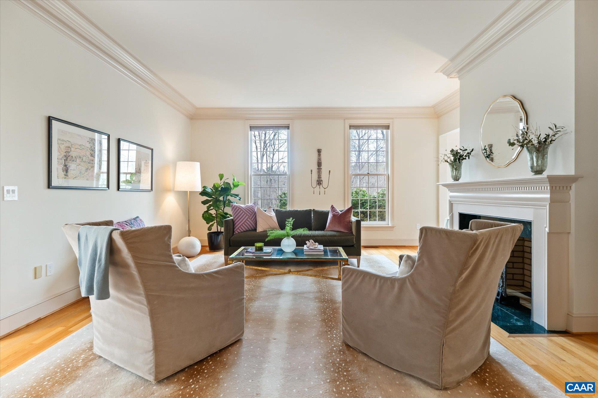 1462 Owensville Road Charlottesville, VA 22901 - Photo 13 of 56 a living room with furniture and a fireplace